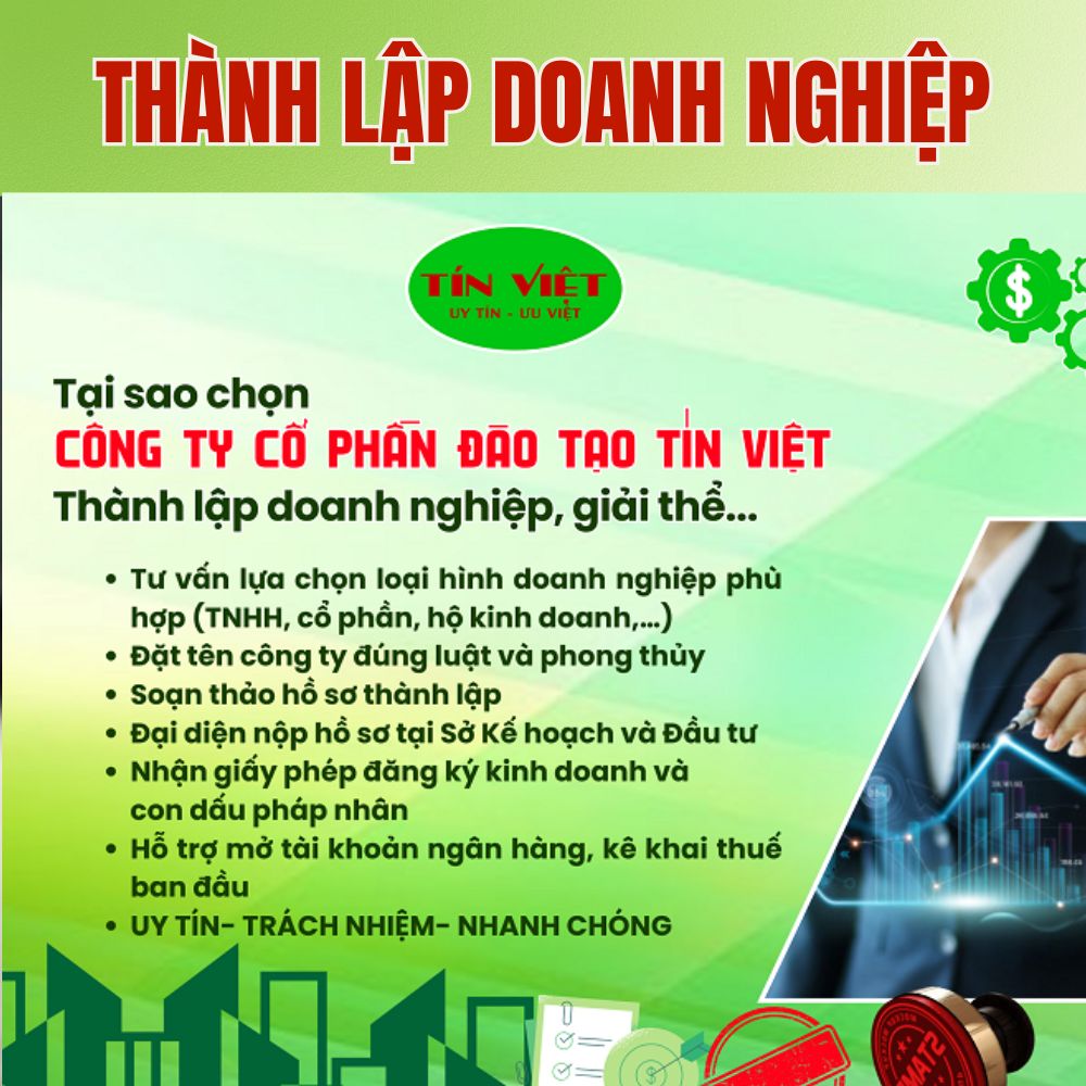 DỊCH VỤ THÀNH LẬP DOANH NGHIỆP TRỌN GÓI