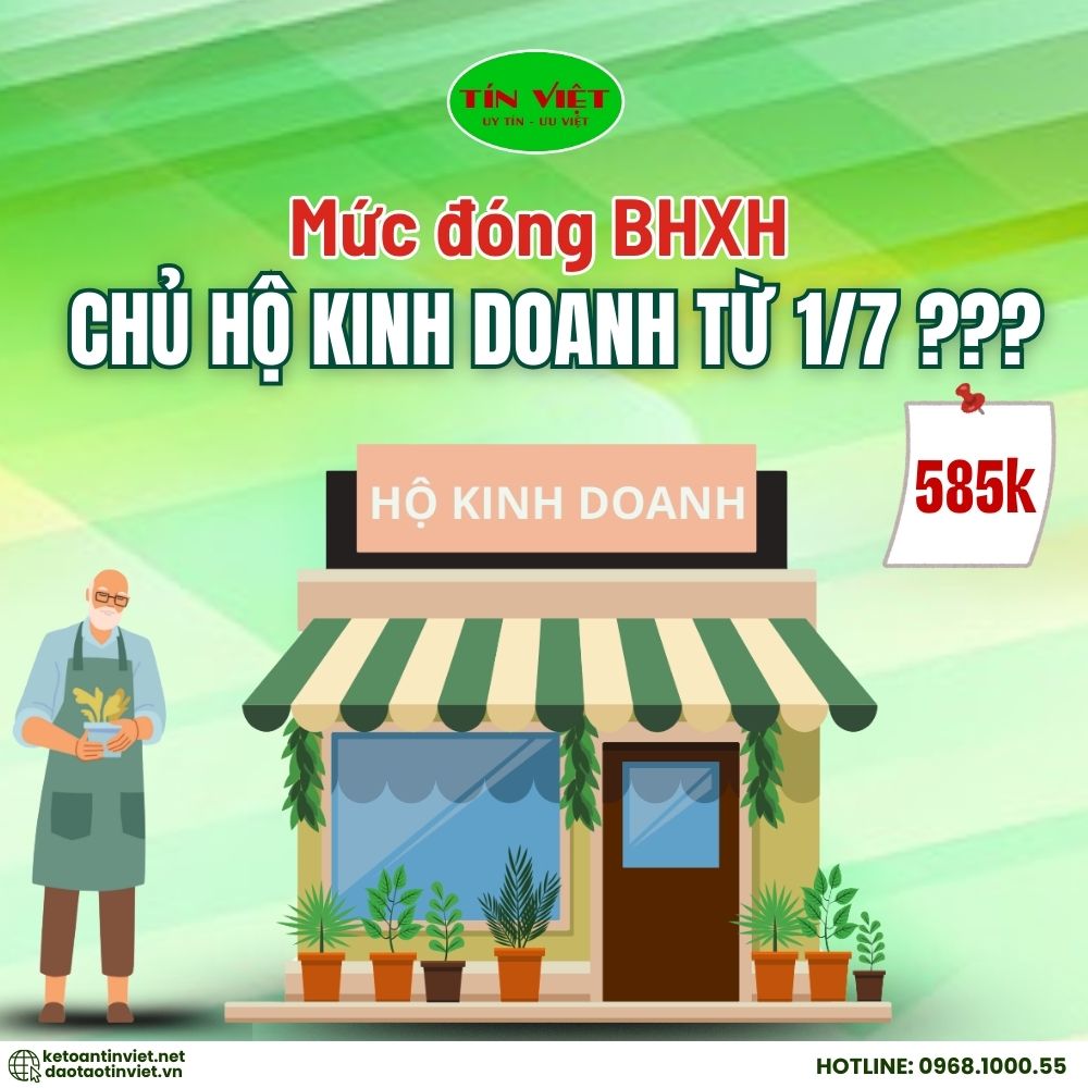 Mức Đóng BHXH Bắt Buộc Dành Cho Chủ Hộ Kinh Doanh Từ 1/7/2025