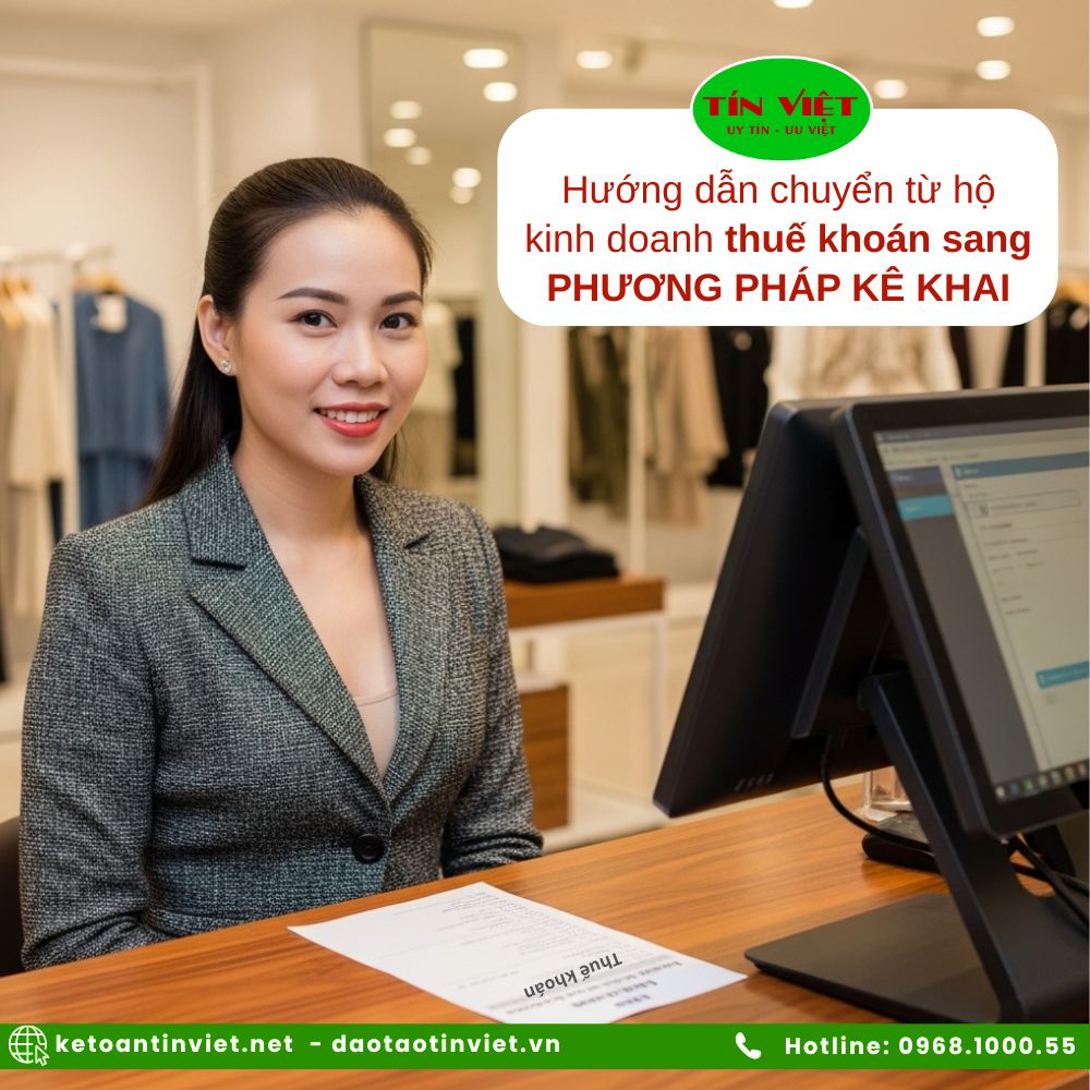 Hướng dẫn chuyển từ hộ kinh doanh thuế khoán sang kê khai